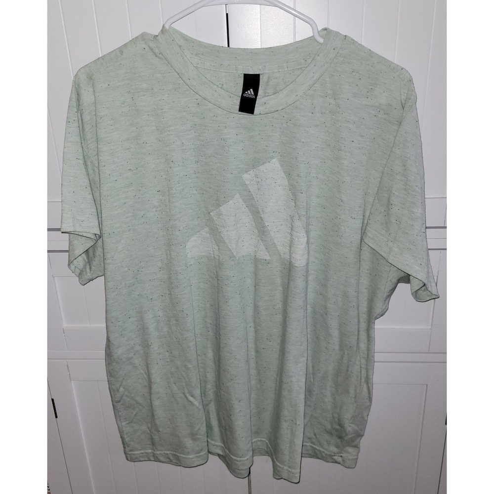 Adidas Future Icons Winners 3.0 Tee Mint‎ Green Speckled Plus Size  2x  Slim Fit
